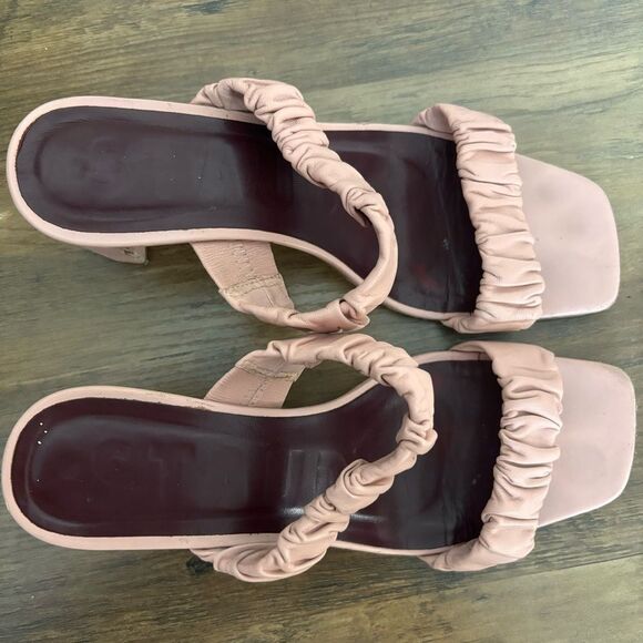 Staud Dark Blush Frankie Ruched Heels/ Mule - Picture 9 of 13